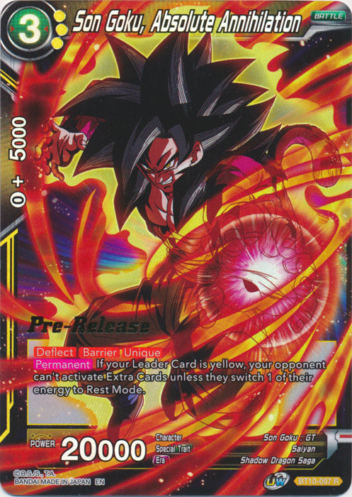 Son Goku, Absolute Annihilation (BT10-097) [Rise of the Unison Warrior Prerelease Promos] | Shuffle n Cut Hobbies & Games