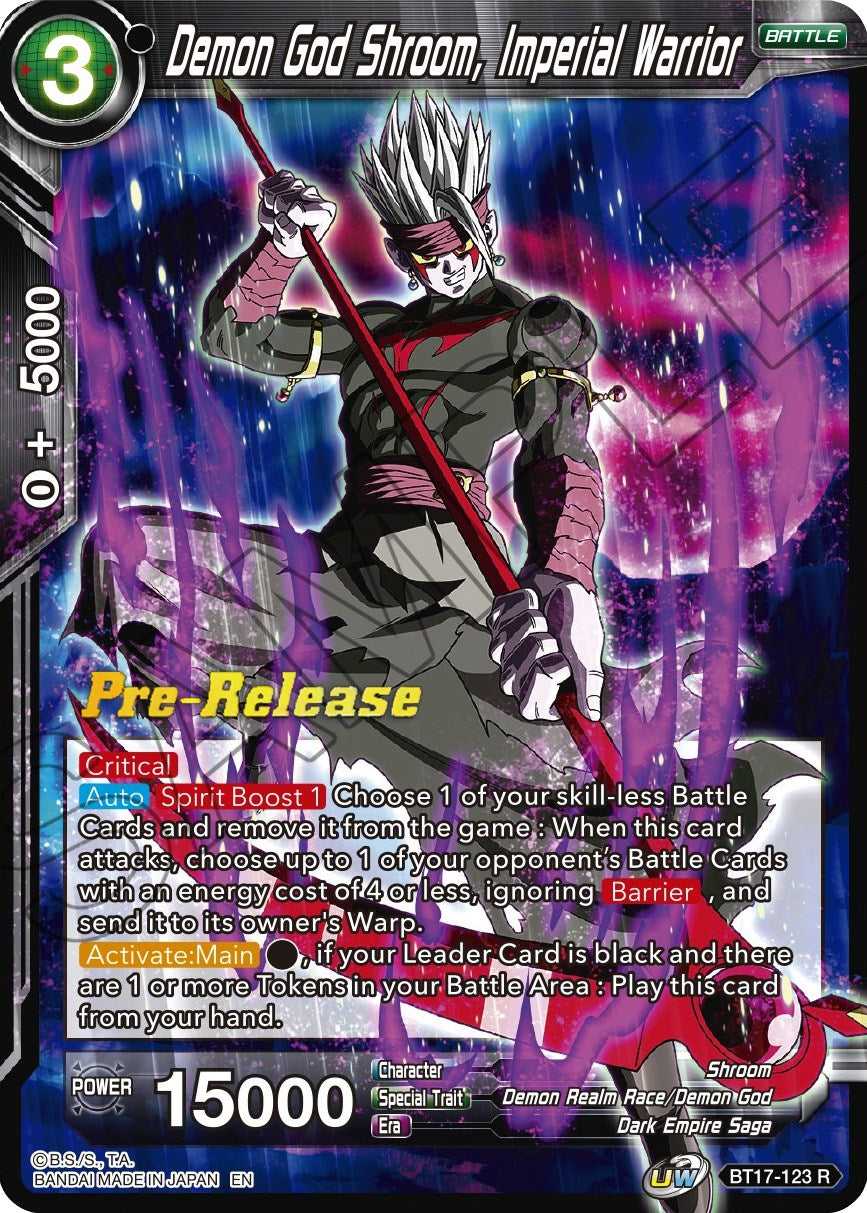 Demon God Shroom, Imperial Warrior (BT17-123) [Ultimate Squad Prerelease Promos] | Shuffle n Cut Hobbies & Games