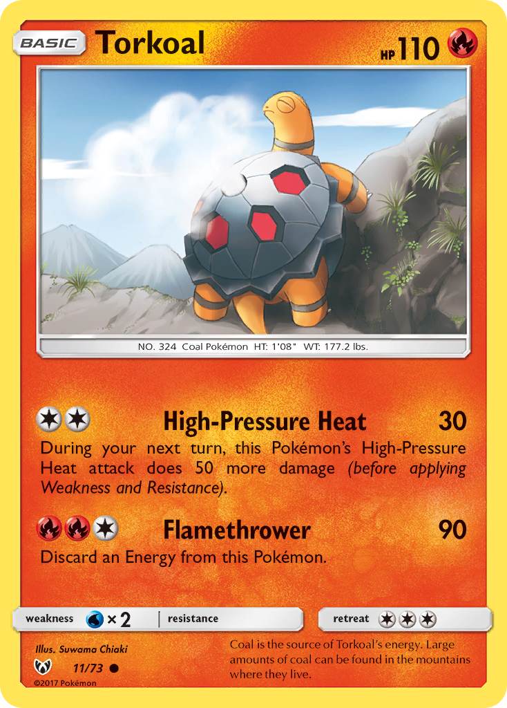 Torkoal (11/73) [Sun & Moon: Shining Legends] | Shuffle n Cut Hobbies & Games