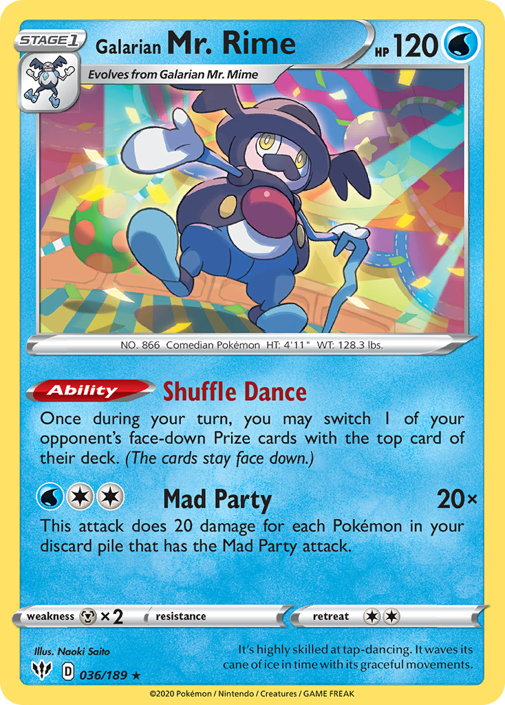 Galarian Mr. Rime (036/189) [Sword & Shield: Darkness Ablaze] | Shuffle n Cut Hobbies & Games