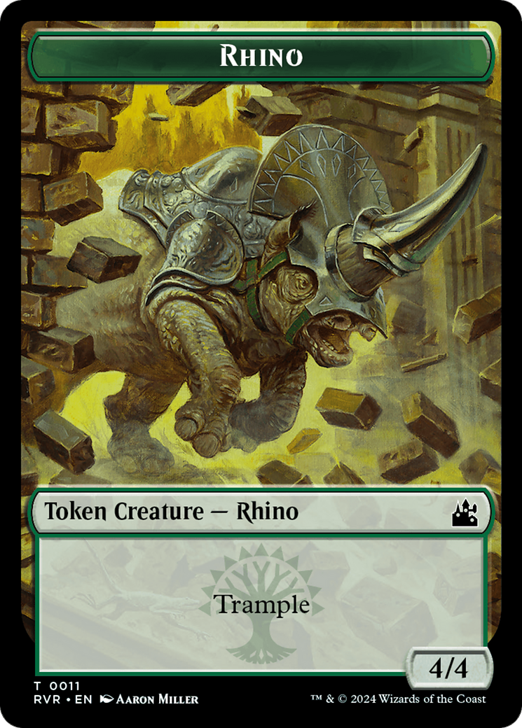 Bird // Rhino Double-Sided Token [Ravnica Remastered Tokens] | Shuffle n Cut Hobbies & Games