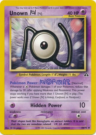 Unown [N] (50/75) [Neo Discovery Unlimited] | Shuffle n Cut Hobbies & Games