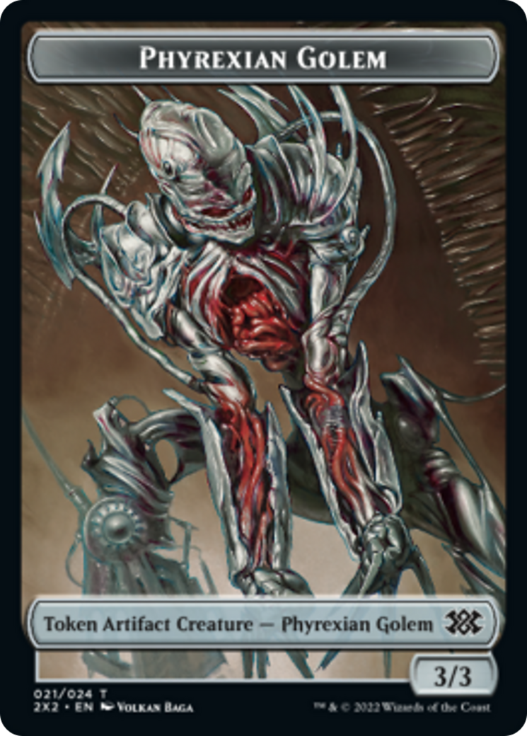 Drake // Phyrexian Golem Double-Sided Token [Double Masters 2022 Tokens] | Shuffle n Cut Hobbies & Games
