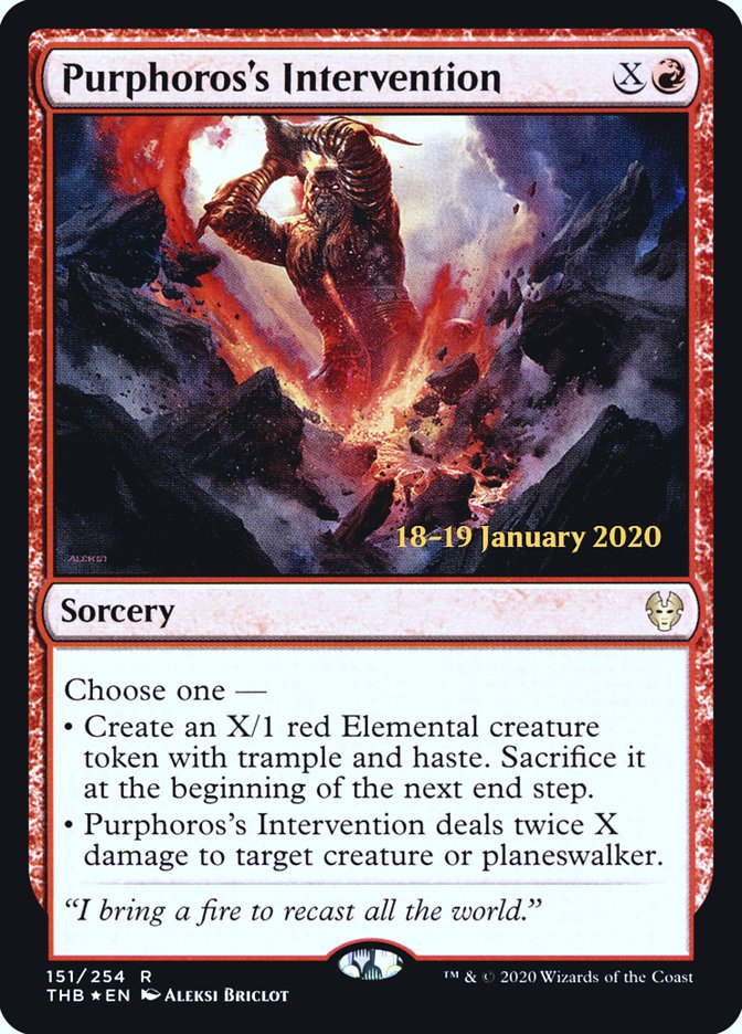 Purphoros's Intervention [Theros Beyond Death Prerelease Promos] | Shuffle n Cut Hobbies & Games