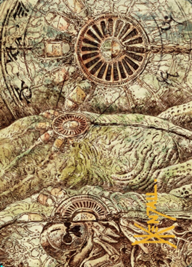 Phyrexian Processor Art Card (Gold-Stamped Signature) [The Brothers' War Art Series] | Shuffle n Cut Hobbies & Games