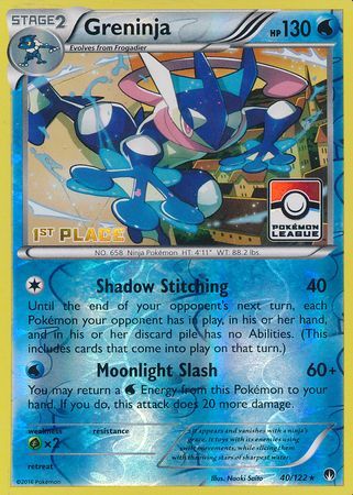 Greninja (40/122) (League Promo 1st Place) [XY: BREAKpoint] | Shuffle n Cut Hobbies & Games