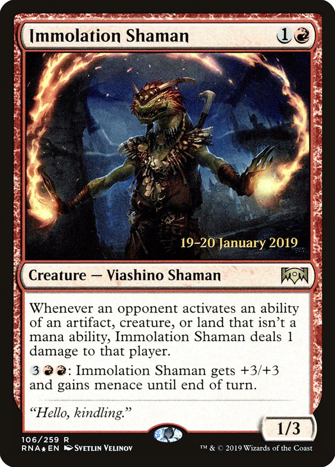 Immolation Shaman [Ravnica Allegiance Prerelease Promos] | Shuffle n Cut Hobbies & Games