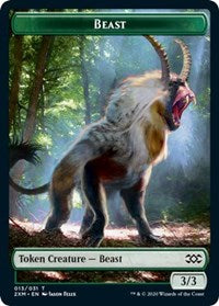 Beast // Saproling Double-Sided Token [Double Masters Tokens] | Shuffle n Cut Hobbies & Games