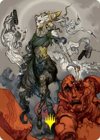 Tamiyo, Compleated Sage Art Card (Gold-Stamped Signature) [Kamigawa: Neon Dynasty Art Series] | Shuffle n Cut Hobbies & Games