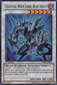 Celestial Wolf Lord, Blue Sirius [SHSP-EN090] Ultra Rare | Shuffle n Cut Hobbies & Games