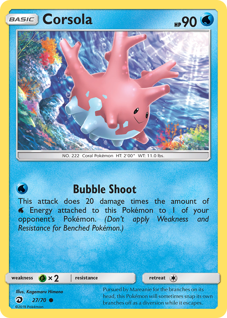 Corsola (27/70) [Sun & Moon: Dragon Majesty] | Shuffle n Cut Hobbies & Games