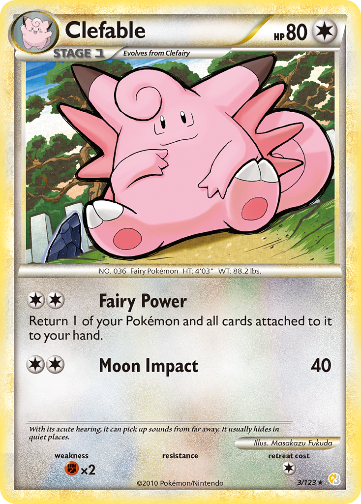 Clefable (3/123) [HeartGold & SoulSilver: Base Set] | Shuffle n Cut Hobbies & Games