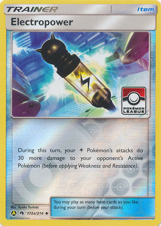 Electropower (172a/214) (League Promo) [Sun & Moon: Lost Thunder] | Shuffle n Cut Hobbies & Games