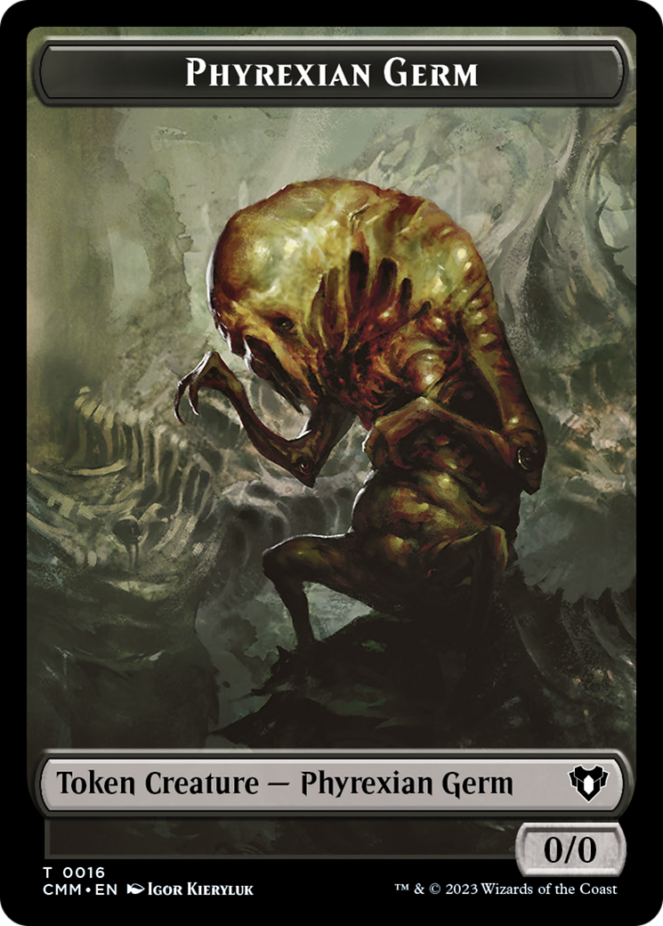 Manifest // Phyrexian Germ Double-Sided Token [Commander Masters Tokens] | Shuffle n Cut Hobbies & Games