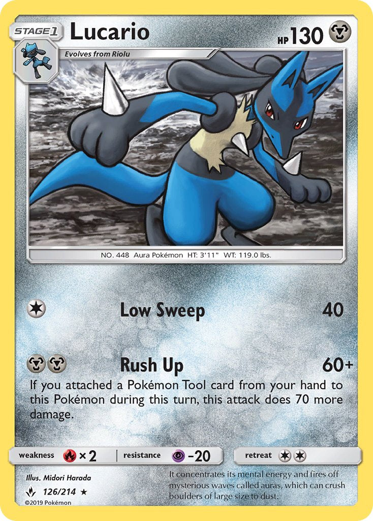 Lucario (126/214) (Theme Deck Exclusive) [Sun & Moon: Unbroken Bonds] | Shuffle n Cut Hobbies & Games