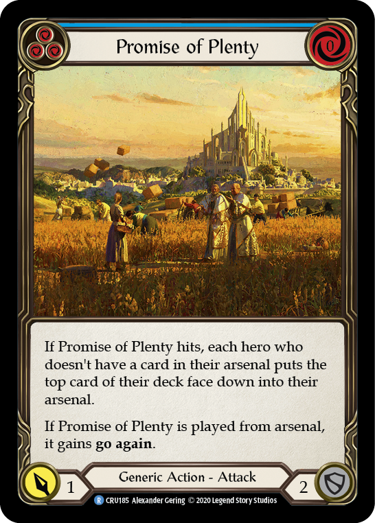 Promise of Plenty (Blue) [CRU185] 1st Edition Rainbow Foil | Shuffle n Cut Hobbies & Games