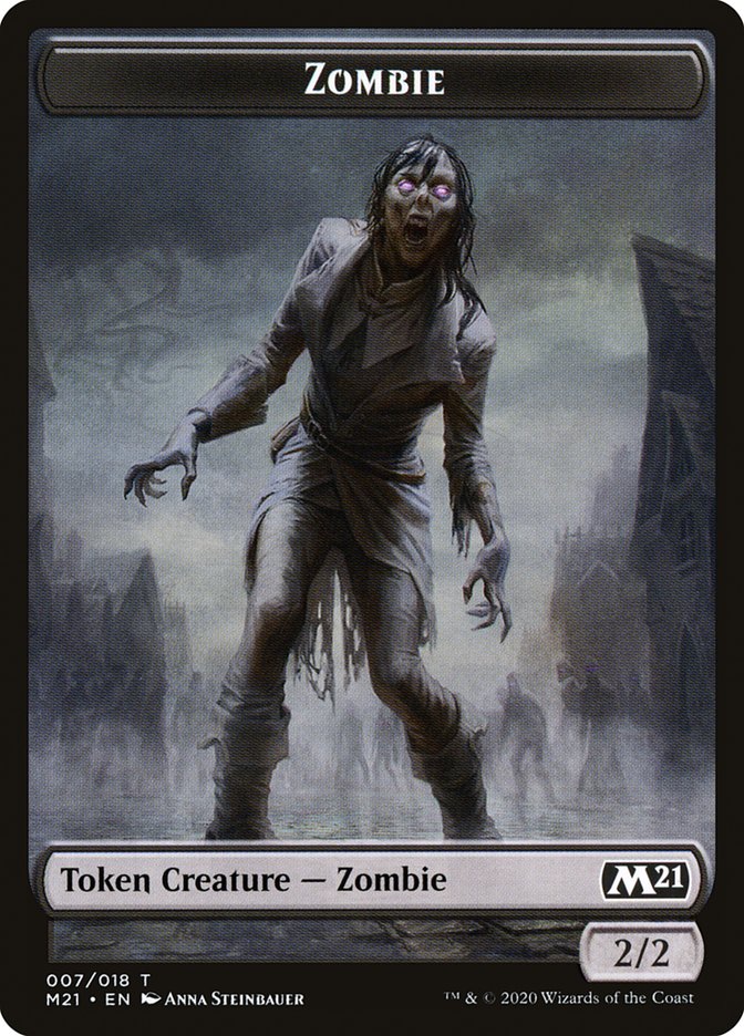 Knight // Zombie Double-Sided Token [Core Set 2021 Tokens] | Shuffle n Cut Hobbies & Games