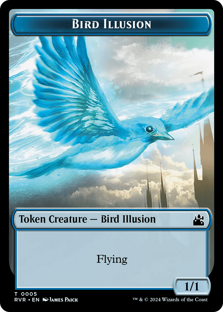 Saproling // Bird Illusion Double-Sided Token [Ravnica Remastered Tokens] | Shuffle n Cut Hobbies & Games