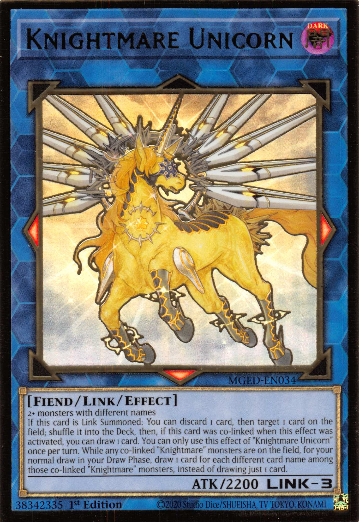 Knightmare Unicorn [MGED-EN034] Gold Rare | Shuffle n Cut Hobbies & Games