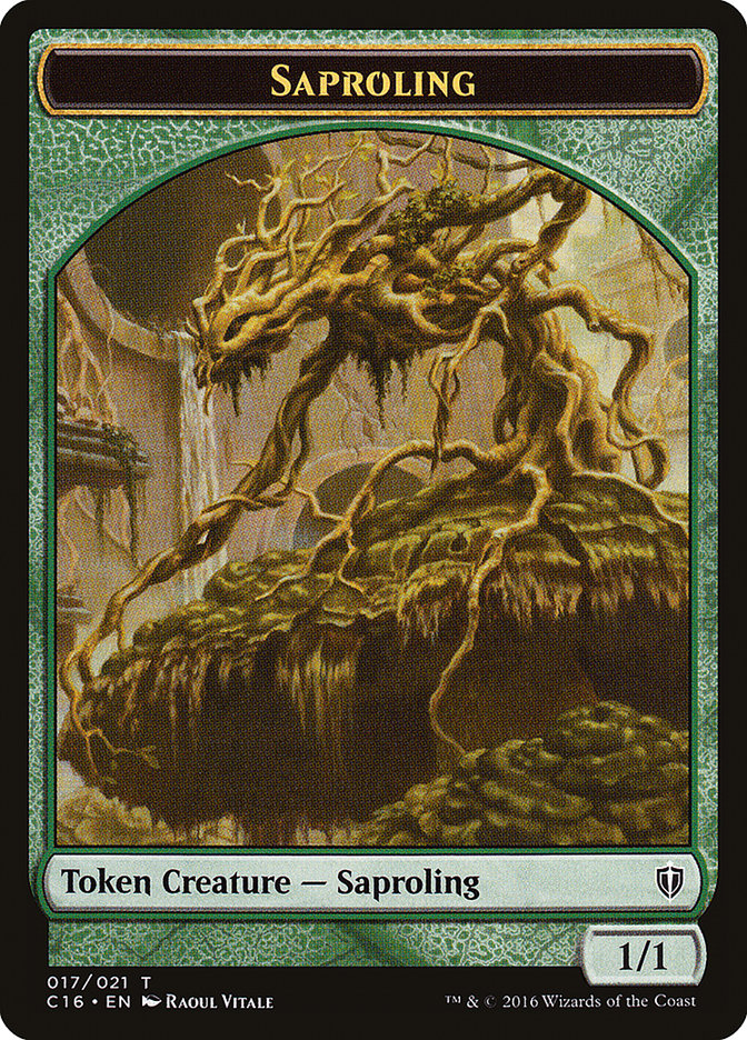 Saproling (016) // Saproling (017) Double-Sided Token [Commander 2016 Tokens] | Shuffle n Cut Hobbies & Games