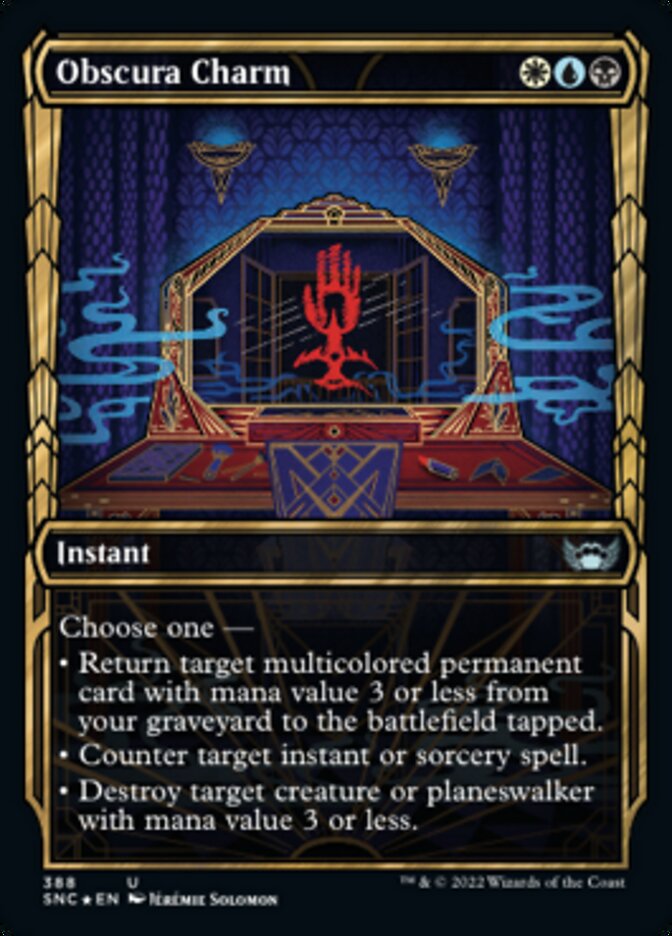 Obscura Charm (Showcase Golden Age Gilded Foil) [Streets of New Capenna] | Shuffle n Cut Hobbies & Games