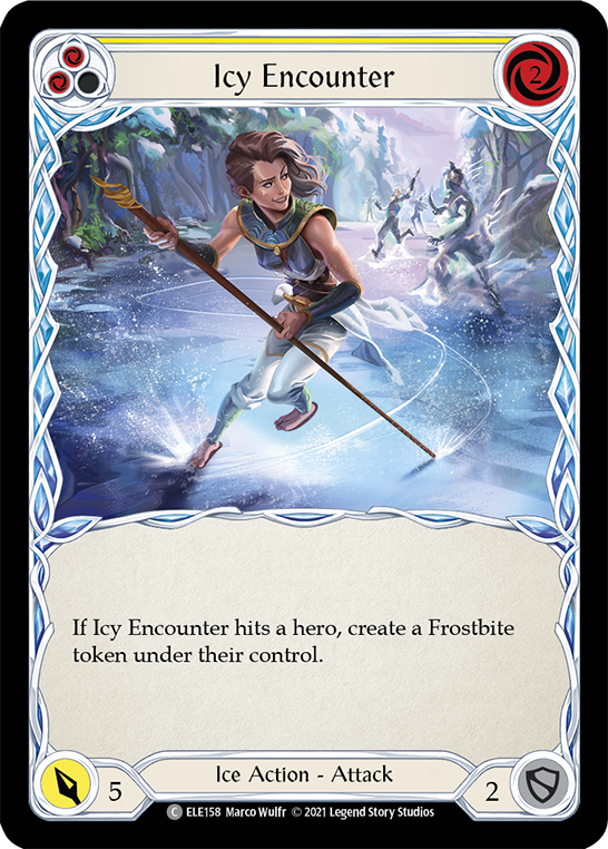 Icy Encounter (Yellow) [ELE158] (Tales of Aria)  1st Edition Rainbow Foil | Shuffle n Cut Hobbies & Games