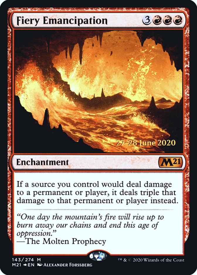 Fiery Emancipation [Core Set 2021 Prerelease Promos] | Shuffle n Cut Hobbies & Games