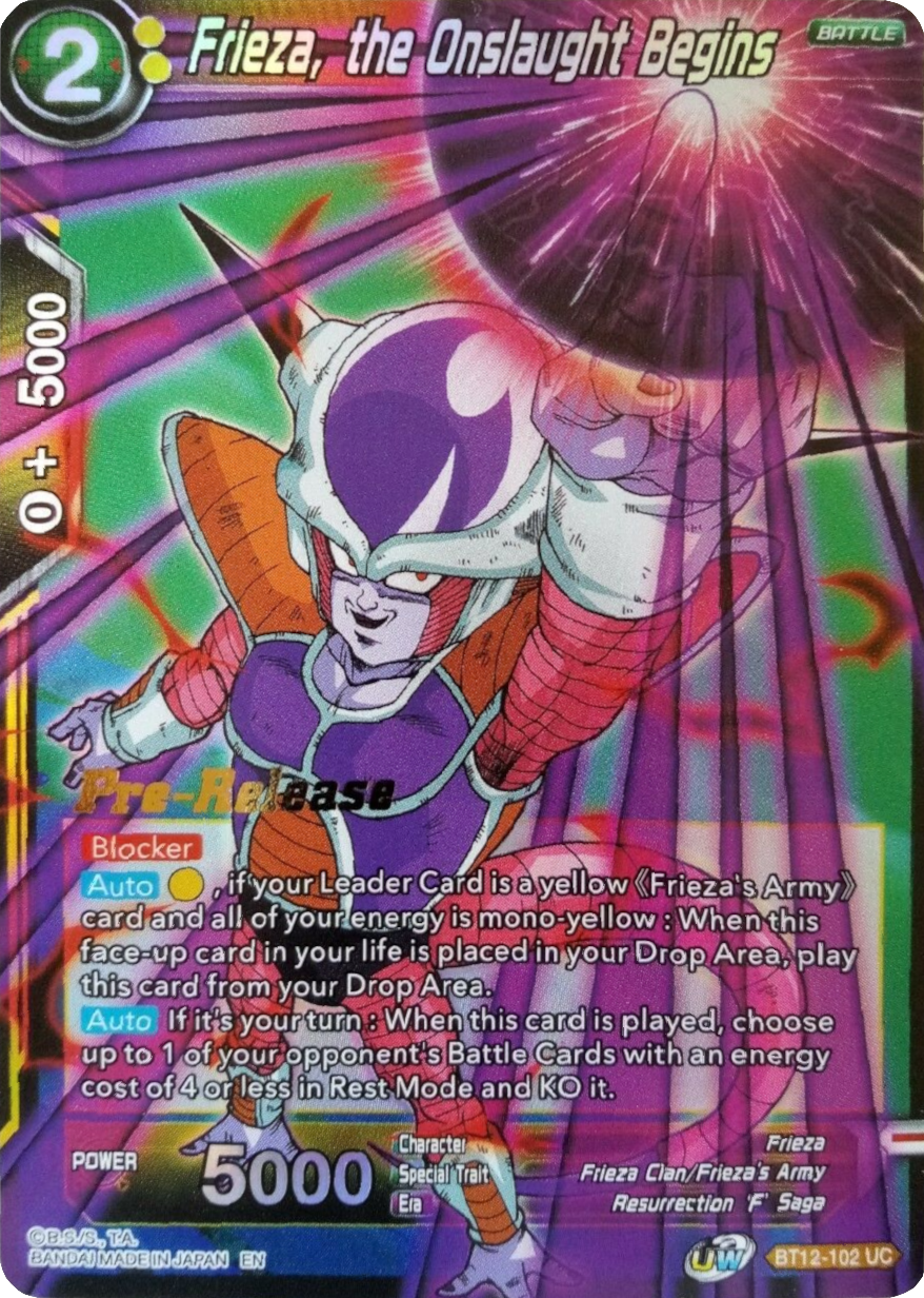 Frieza, the Onslaught Begins (BT12-102) [Vicious Rejuvenation Prerelease Promos] | Shuffle n Cut Hobbies & Games