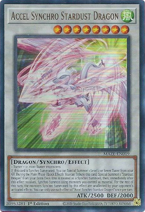 Accel Synchro Stardust Dragon [MAZE-EN019] Ultra Rare | Shuffle n Cut Hobbies & Games