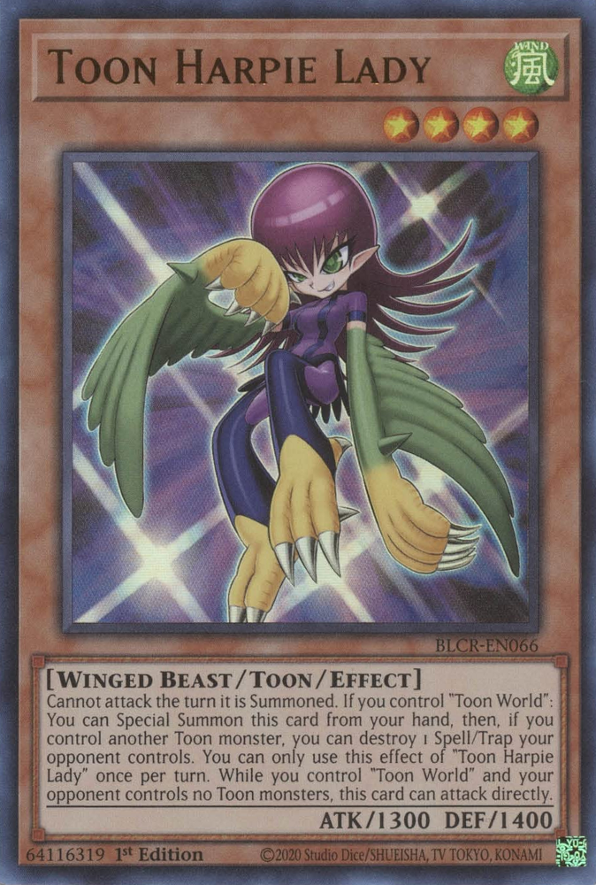 Toon Harpie Lady [BLCR-EN066] Ultra Rare | Shuffle n Cut Hobbies & Games