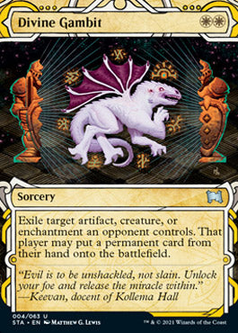 Divine Gambit (Foil Etched) [Strixhaven: School of Mages Mystical Archive] | Shuffle n Cut Hobbies & Games