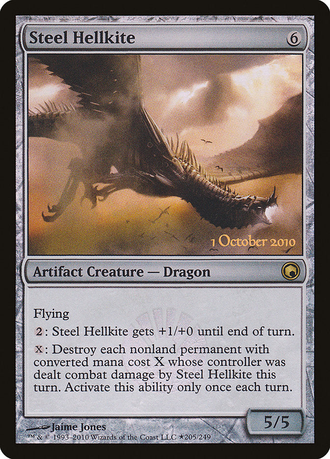 Steel Hellkite [Scars of Mirrodin Prerelease Promos] | Shuffle n Cut Hobbies & Games
