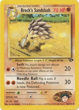 Brock's Sandslash (36/132) [Gym Challenge Unlimited] | Shuffle n Cut Hobbies & Games