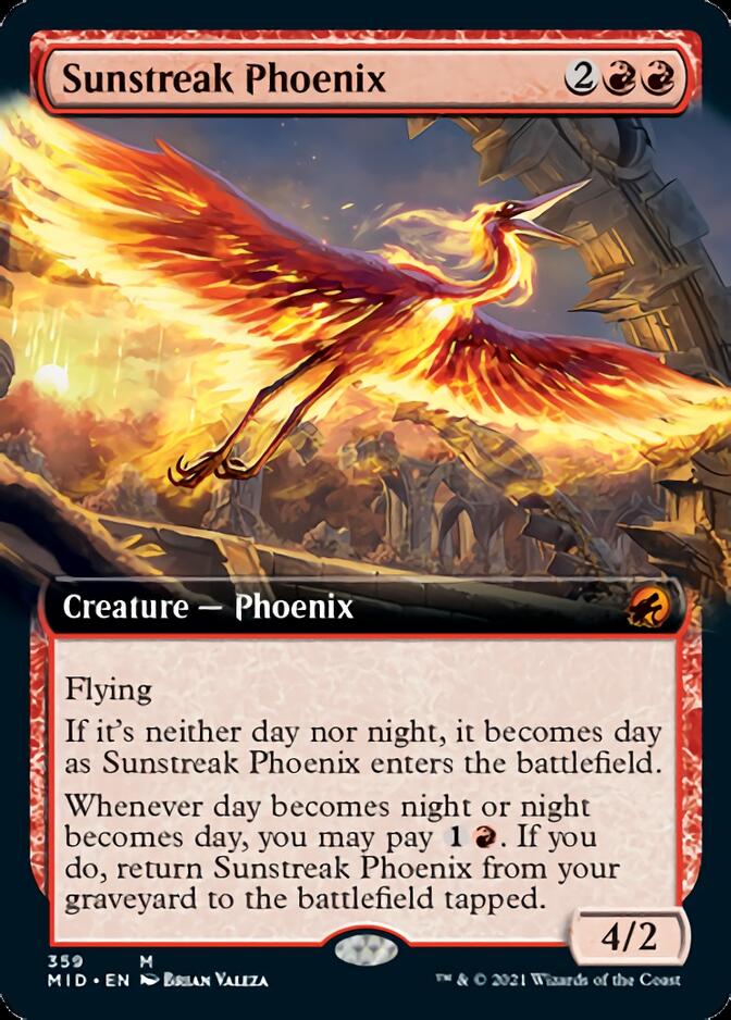 Sunstreak Phoenix (Extended Art) [Innistrad: Midnight Hunt] | Shuffle n Cut Hobbies & Games