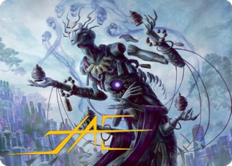 Myojin of Grim Betrayal Art Card (Gold-Stamped Signature) [Kamigawa: Neon Dynasty Art Series] | Shuffle n Cut Hobbies & Games
