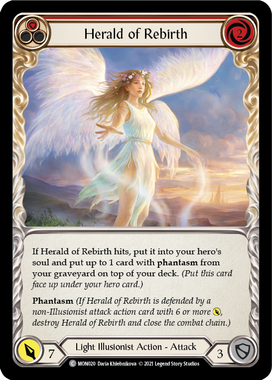 Herald of Rebirth (Red) (Rainbow Foil) [MON020-RF] 1st Edition Rainbow Foil | Shuffle n Cut Hobbies & Games