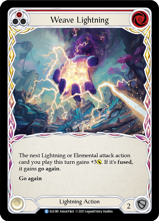 Weave Lightning (Red) [ELE180] (Tales of Aria)  1st Edition Rainbow Foil | Shuffle n Cut Hobbies & Games