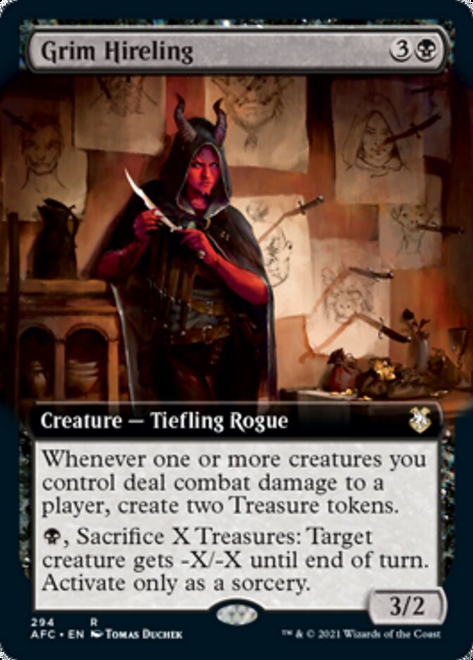 Grim Hireling (Extended Art) [Dungeons & Dragons: Adventures in the Forgotten Realms Commander] | Shuffle n Cut Hobbies & Games