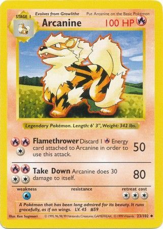 Arcanine (23/102) [Base Set Shadowless Unlimited] | Shuffle n Cut Hobbies & Games