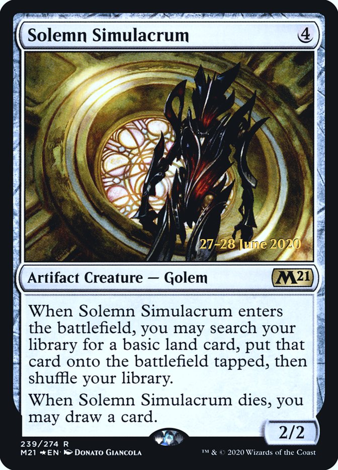 Solemn Simulacrum [Core Set 2021 Prerelease Promos] | Shuffle n Cut Hobbies & Games