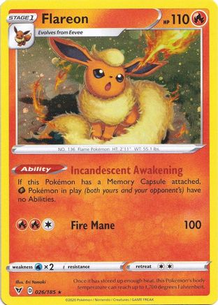 Flareon (026/185) (Cosmos Holo) [Sword & Shield: Vivid Voltage] | Shuffle n Cut Hobbies & Games