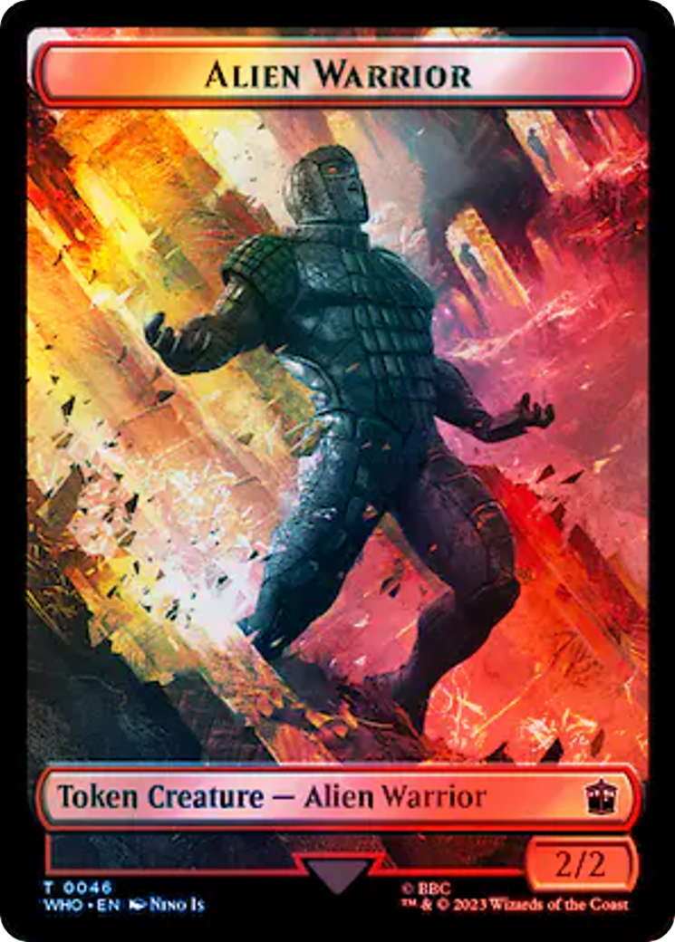 Copy // Alien Warrior Double-Sided Token (Surge Foil) [Doctor Who Tokens] | Shuffle n Cut Hobbies & Games