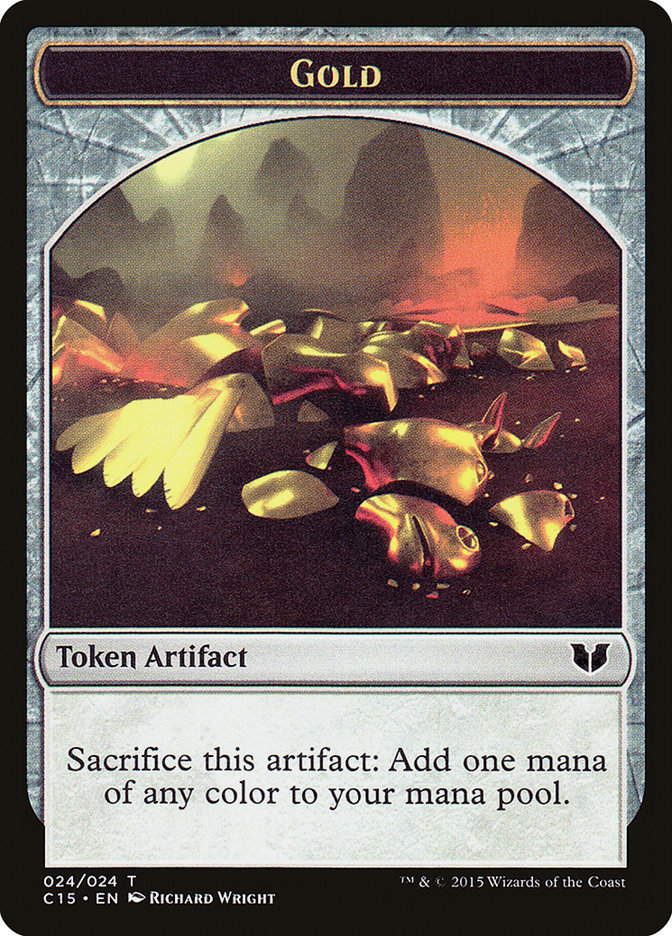 Gold // Knight (005) Double-Sided Token [Commander 2015 Tokens] | Shuffle n Cut Hobbies & Games