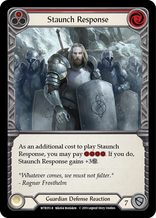 Staunch Response (Red) [WTR051-R] Alpha Print Normal | Shuffle n Cut Hobbies & Games
