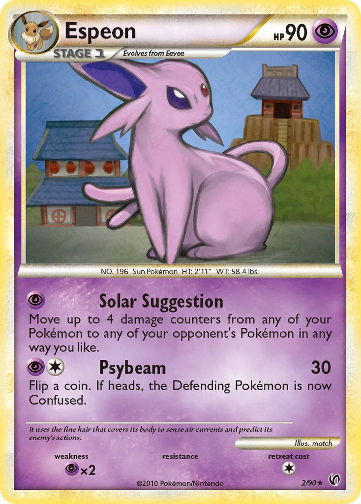 Espeon (2/90) (Cracked Ice Holo) (Theme Deck Exclusive) [HeartGold & SoulSilver: Unleashed] | Shuffle n Cut Hobbies & Games
