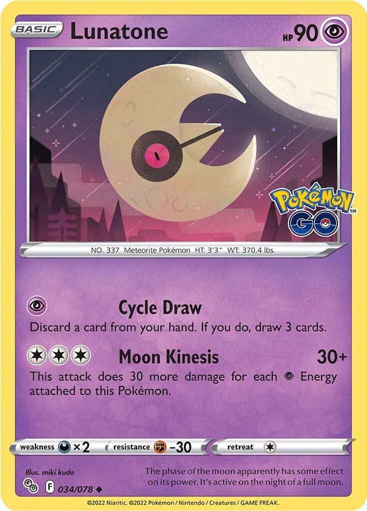 Lunatone (034/078) [Pokémon GO] | Shuffle n Cut Hobbies & Games