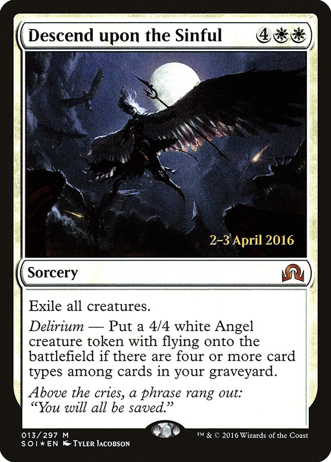 Descend upon the Sinful [Shadows over Innistrad Prerelease Promos] | Shuffle n Cut Hobbies & Games