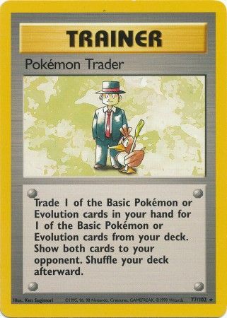 Pokemon Trader (77/102) [Base Set Unlimited] | Shuffle n Cut Hobbies & Games