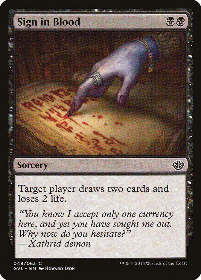 Sign in Blood (Garruk vs. Liliana) [Duel Decks Anthology] | Shuffle n Cut Hobbies & Games