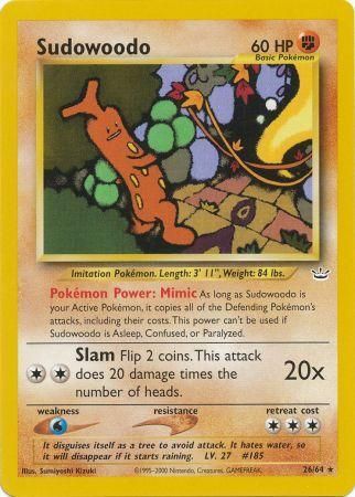 Sudowoodo (26/64) [Neo Revelation Unlimited] | Shuffle n Cut Hobbies & Games